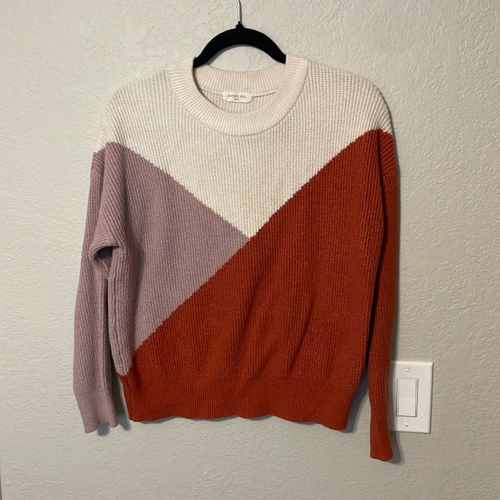 Sophie Rue Karmiti Diagonal Colorblock Sweater